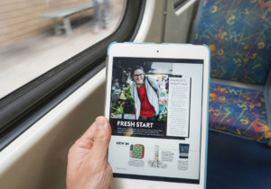 digital magazine on a tablet