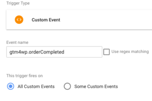 gtm custom event trigger type